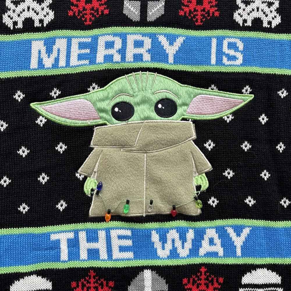Star Wars Licensed Unisex Ugly Christmas Sweater Adult Small Medium Yoda Warm - Picture 8 of 16